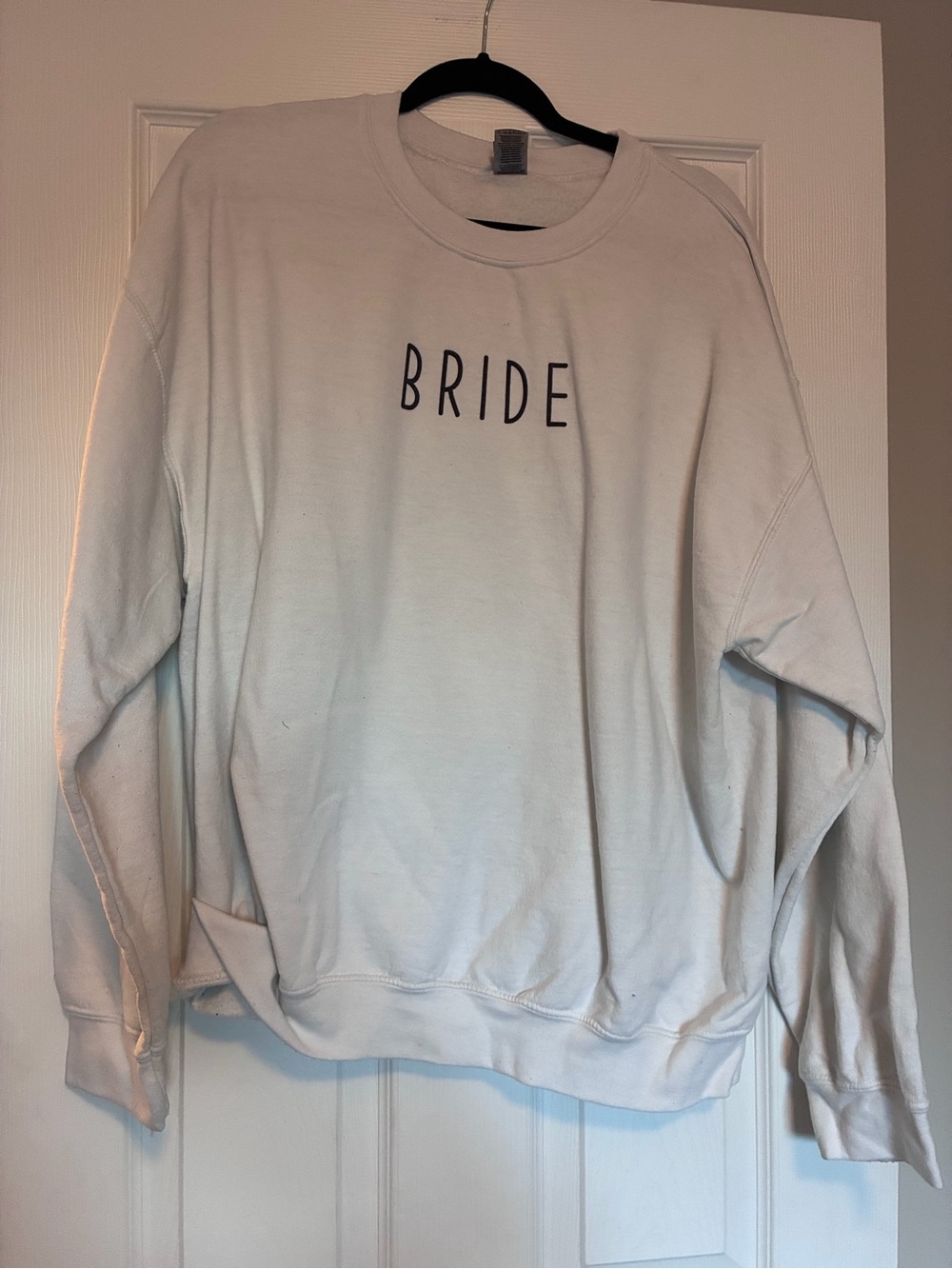 Gildan White BRIDE Scoopneck Crew Sweatshirt